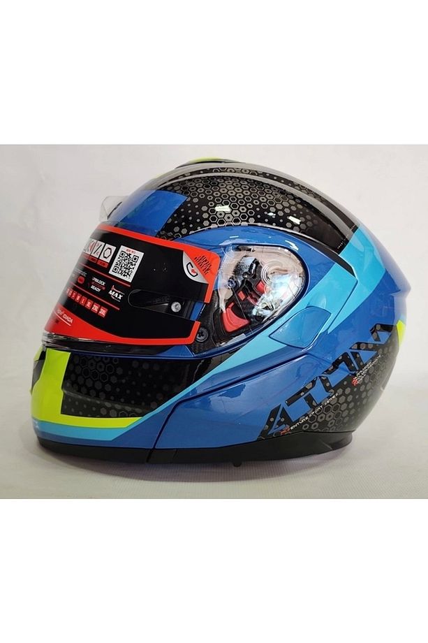 Kask Atom Sv Adventure A7 Mavi Çene Açılır Kask Güneş Vizörlü - 3