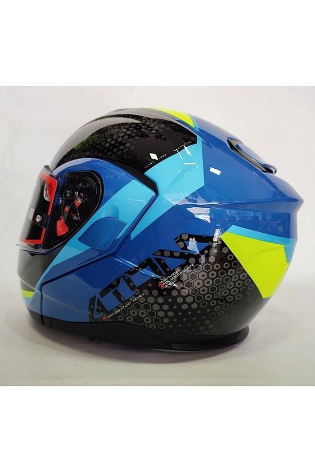 Kask Atom Sv Adventure A7 Mavi Çene Açılır Kask Güneş Vizörlü - 4