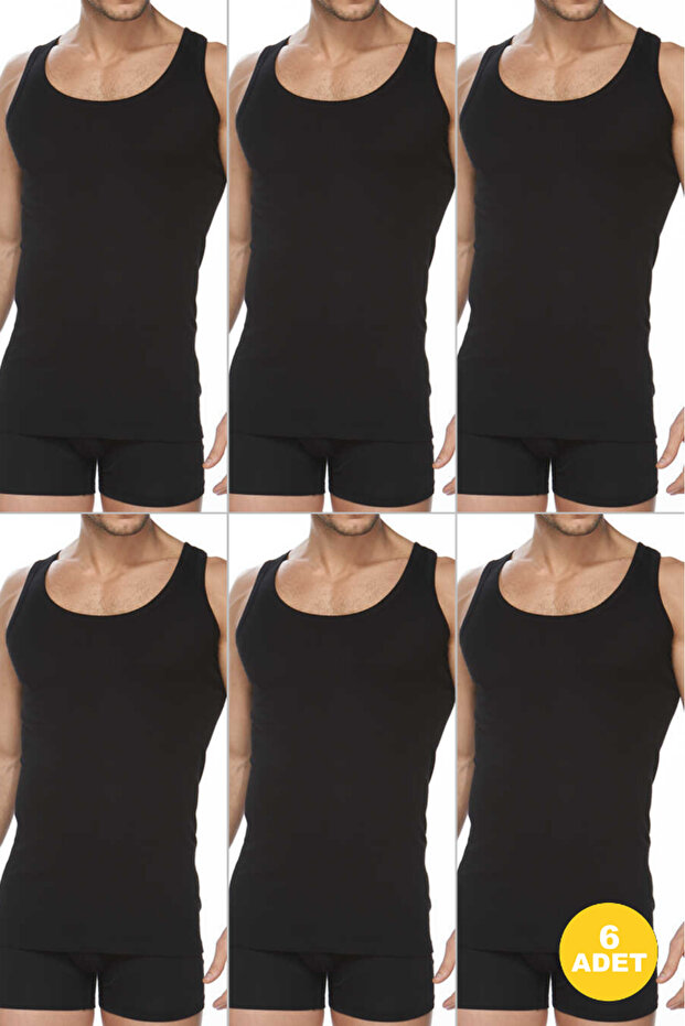 Men's Premium Cotton Classic Rib Tank Top 6 Pack