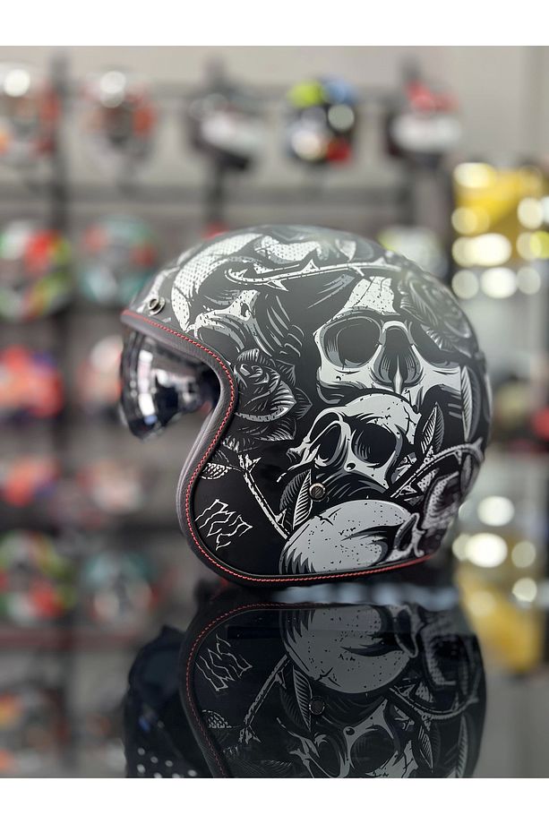 Helmets Le Mans 2 Sv Breakout B2 Mat Siyah Yarım Kask - 1