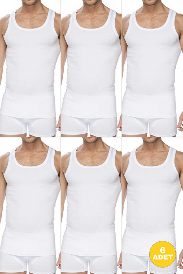 Men's Premium Cotton Classic Rib Tank Top 6 Pack