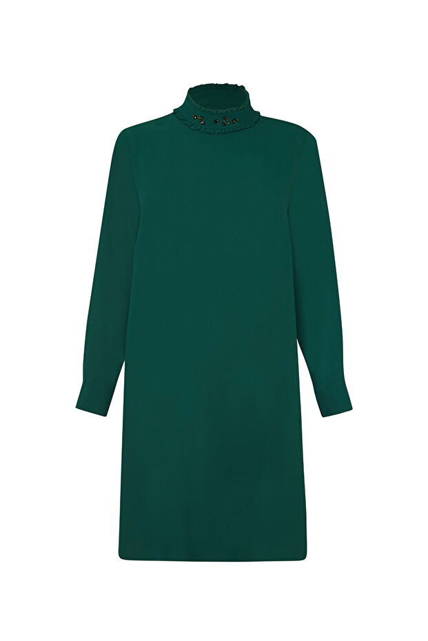 Dik Yaka İşlemeli Tunik - 1