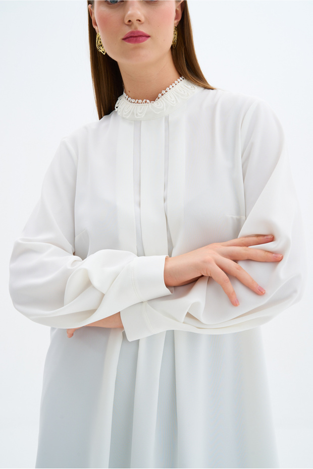 Yaka Dantel Detaylı Tunik - 4