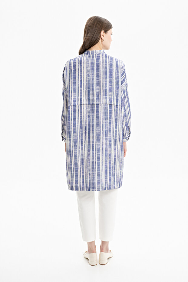 Keten Çizgili Tunik - 3