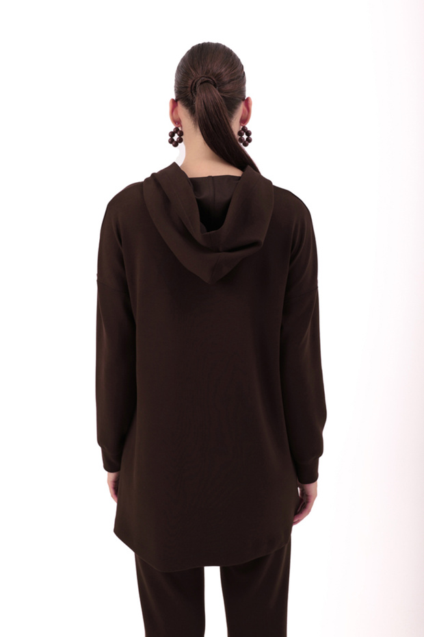 Kapüşonlu Örme Sweat - 6