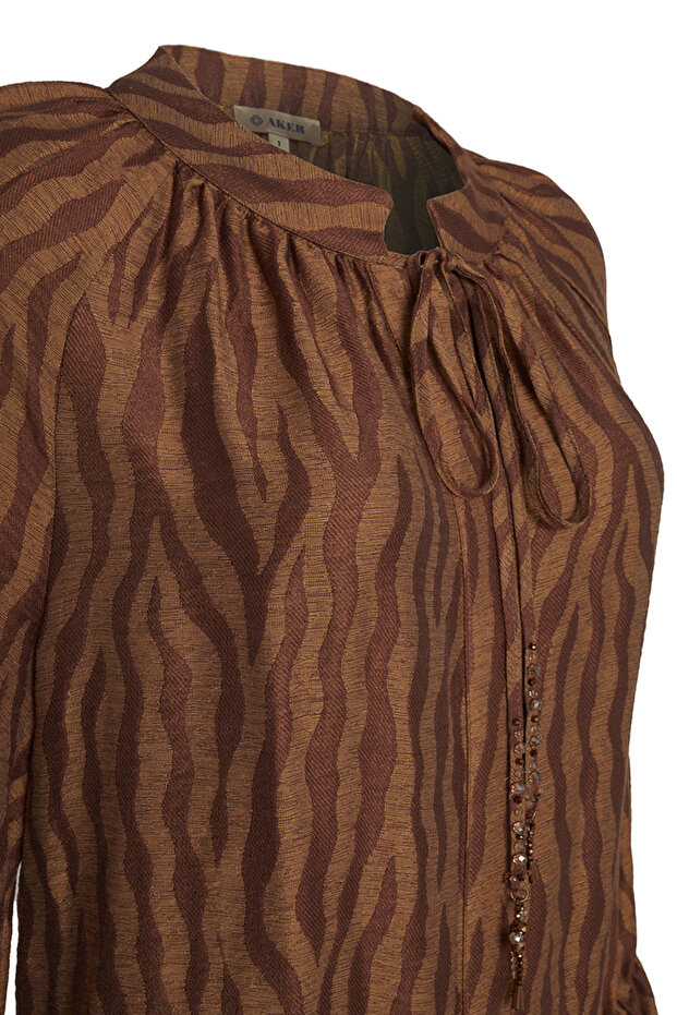 Zebra Desen Bağlamalı Tunik - 2
