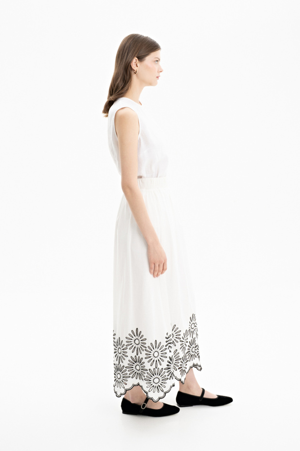 Etek Ucu İşlemeli Vual Etek - 2