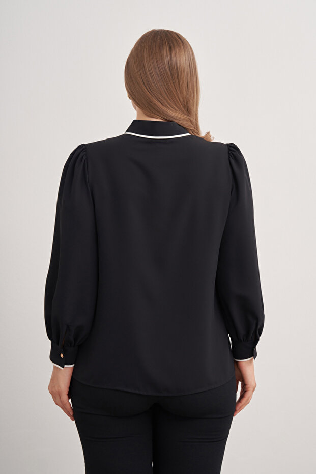 2671112 Kontrast Biyeli Bluz - 6