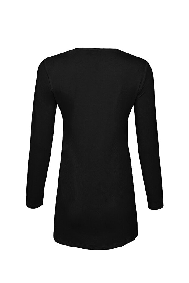 طاقم الرقبة سترة طويلة الأكمام - 3