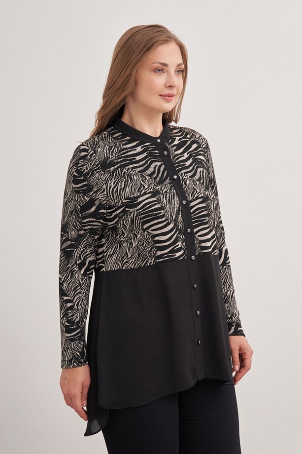 2675112 Zebra Desenli Bluz - 2