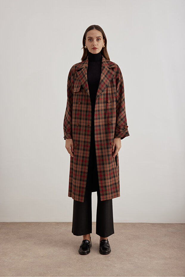 18178111   Buttoned Double Breasted Trench Coat - 3