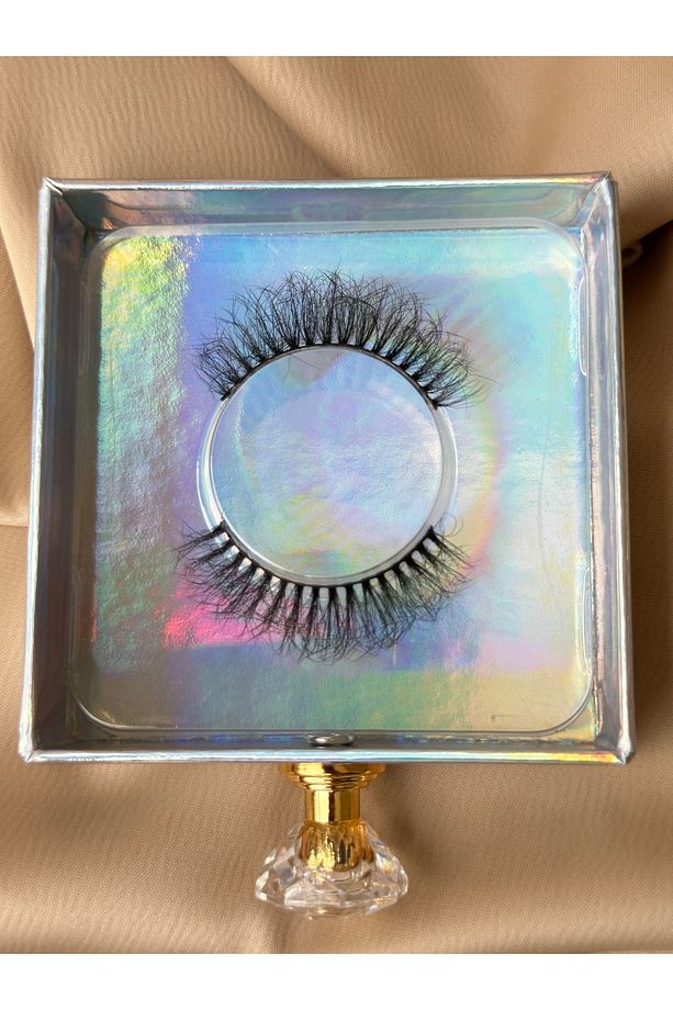 VİZON TAKMA KİRPİK / 7D-23 / CURLY EYELASHES / ÖZEL MIKNATISLI KUTU / 14MM UZUNLUK - 4