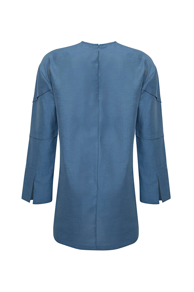 Dikiş Detaylı V Yaka Tunik - 3