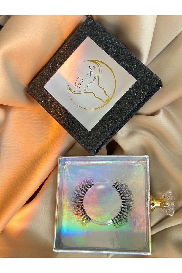 VİZON TAKMA KİRPİK / 7D-23 / CURLY EYELASHES / ÖZEL MIKNATISLI KUTU / 14MM UZUNLUK - 1
