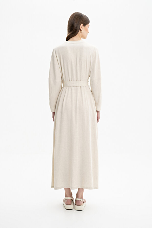 Belden Kuşaklı Elbise - 5