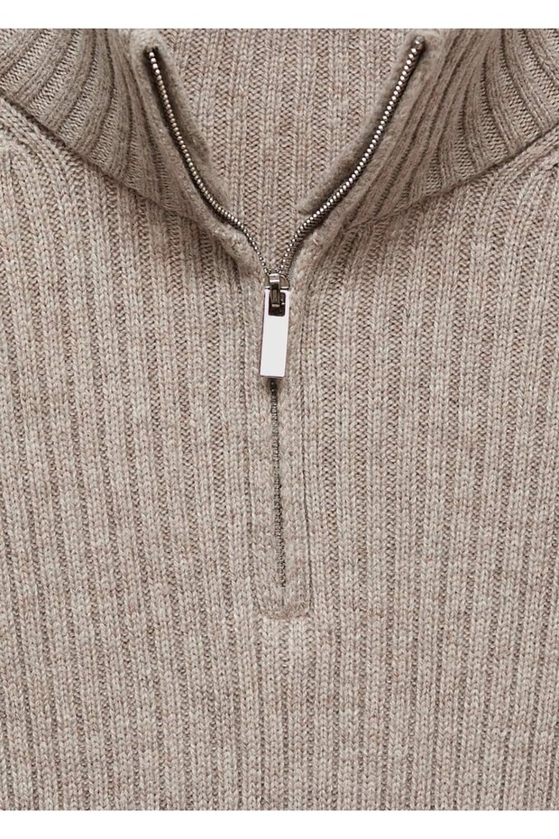 Fermuarlı fitilli kazak - 6