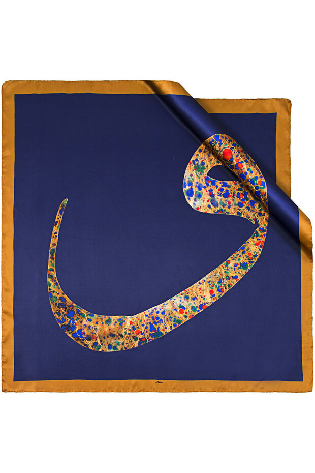 Woman's Navy Blue Scarf 90x90