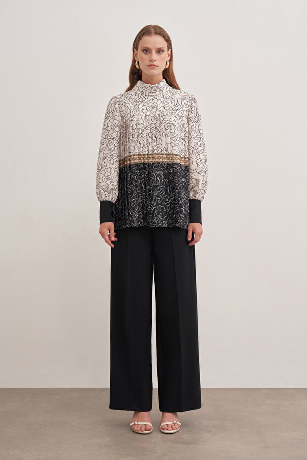 2248111 Çiçek Baskılı Bluz - 1