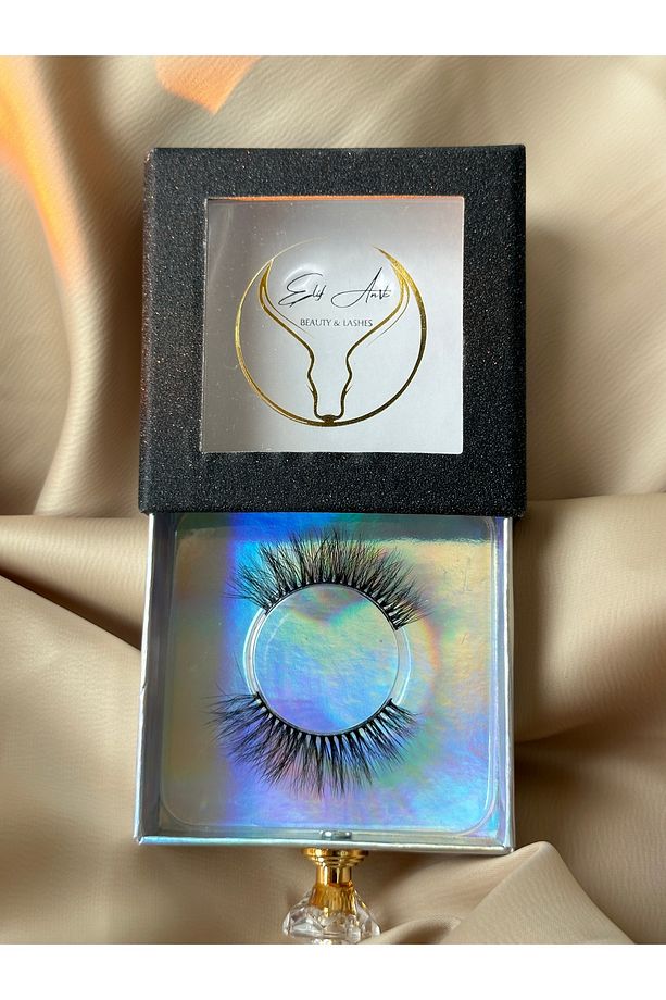 VİZON TAKMA KİRPİK / 3D-E03 /RUSSIAN-CAT EYE MODEL/ÖZEL MIKNATISLI KUTU/ - 1