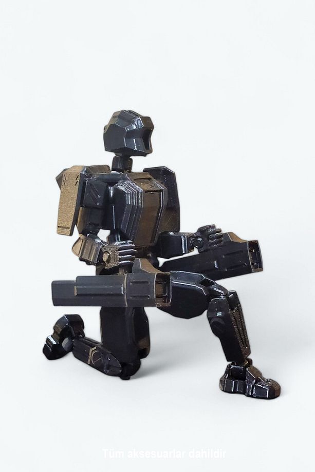 Cyborg 13 Zırhlı Dummy Siyah Tüm Eklemleri Hareketli Aksiyon Figürü T13 Robot Figür Oyuncak (1 ADET) - 2
