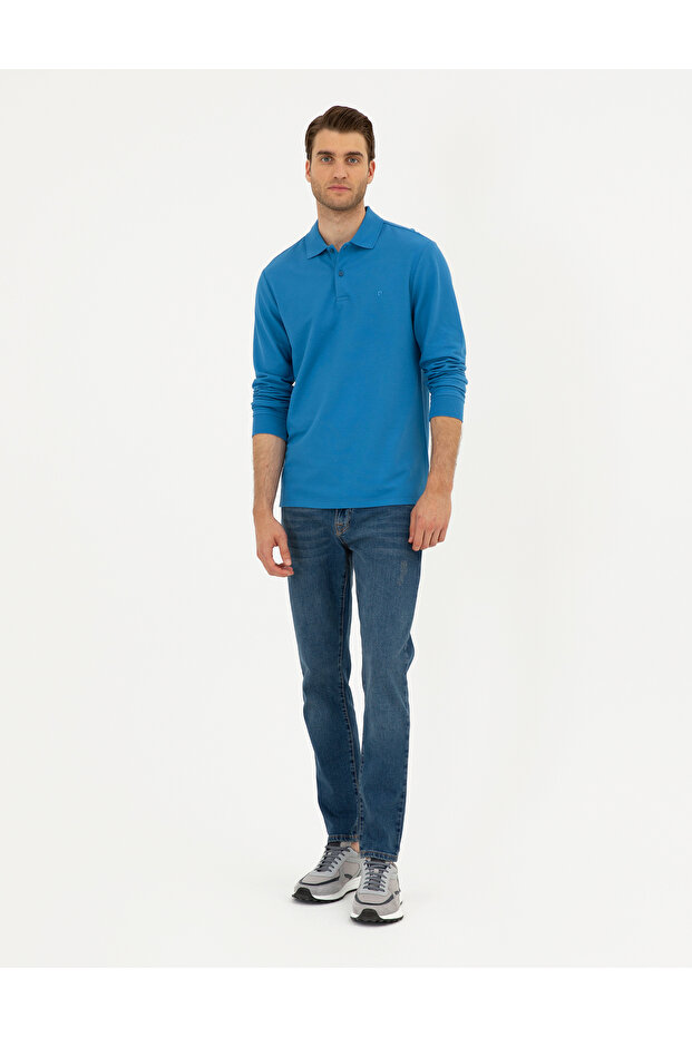 İndigo Slim Fit Basic Sweatshirt 50294438-VR028 - 4