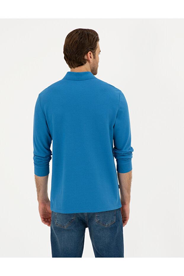 İndigo Slim Fit Basic Sweatshirt 50294438-VR028 - 5