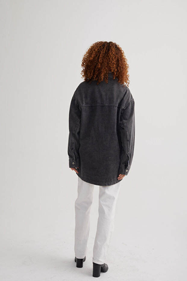 Dámská modrá oversize Jean bunda Castdo - 5