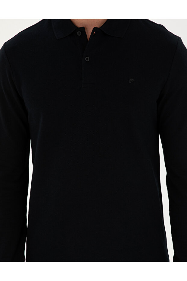 Siyah Slim Fit Basic Sweatshirt 50294438-VR046 - 6