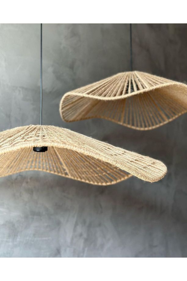LUMİNART  55CM ÇAP HASIR AVİZE RAFYA AVİZE EL YAPIMI AVİZE - 3
