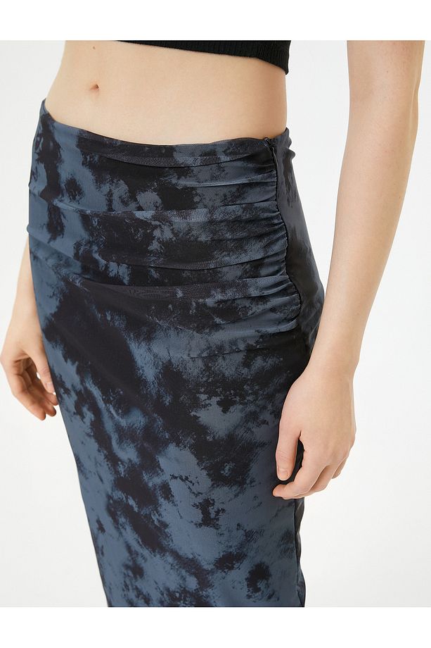 Batik Desenli Transparan Midi Etek - 5