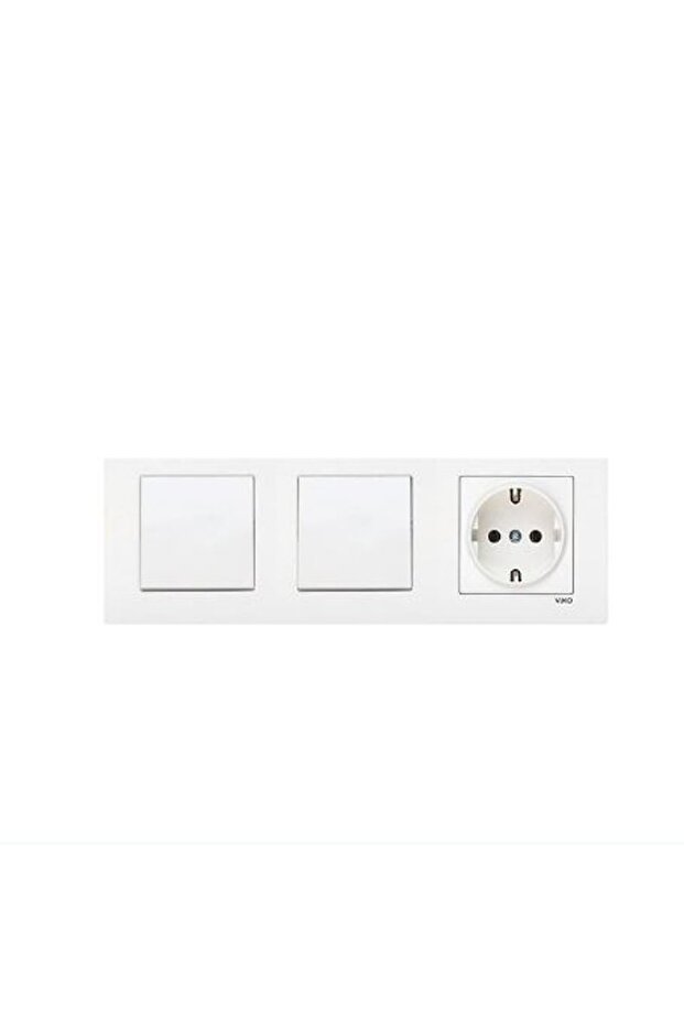 Viko Karre White 3-Piece Set Switch, Switch and Grounded Socket Set