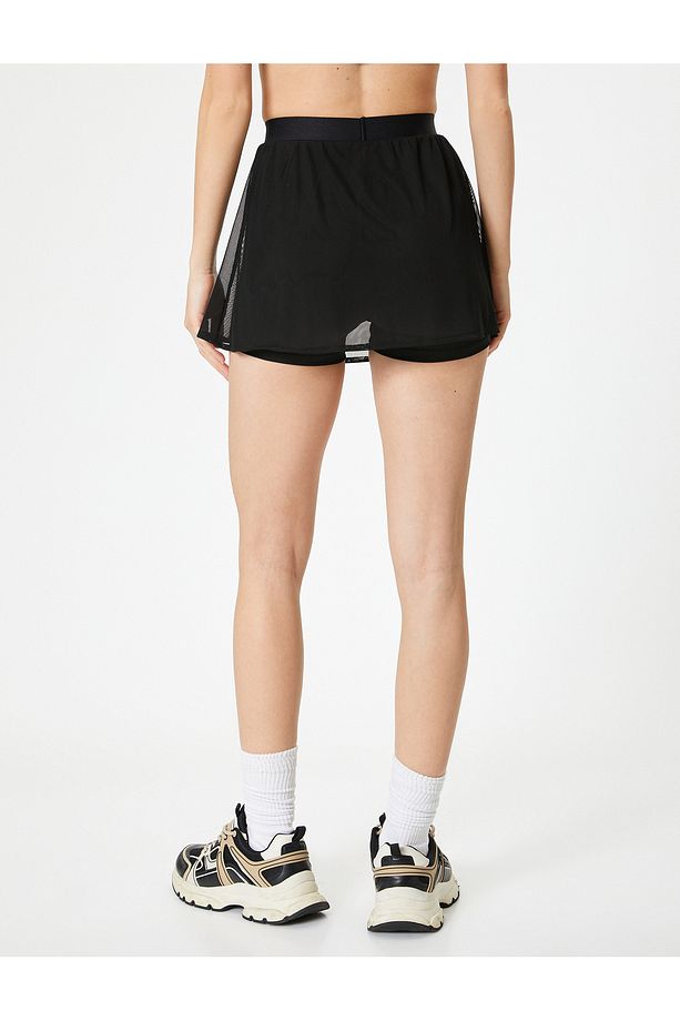 Spor Mini Tül Şort Etek Slim Fit - 4