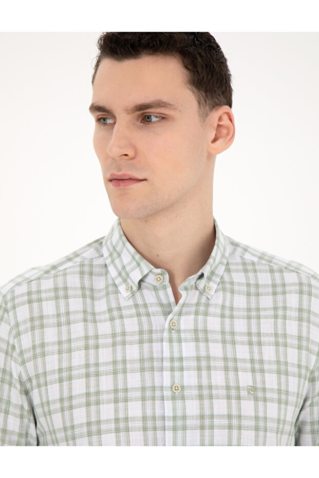 Green Regular Fit Long Sleeve Shirt 50284266-Vr016