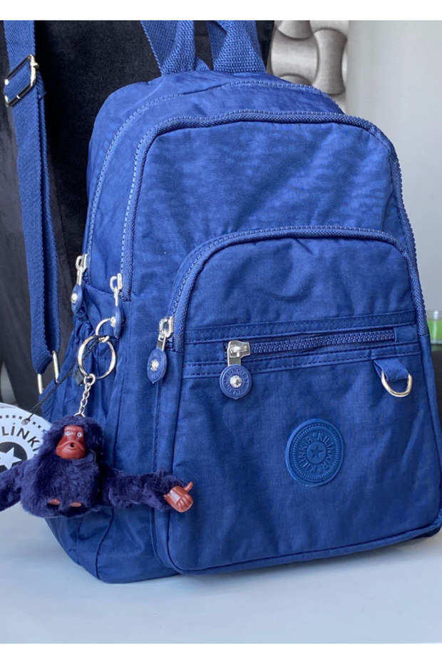 Crinkle Fabric Waterproof Backpack with Multiple Compartments - 1