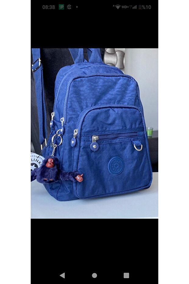 حقيبة ظهر مقاومة للماء متعددة الأقسام مصنوعة من قماش مجعد - 1