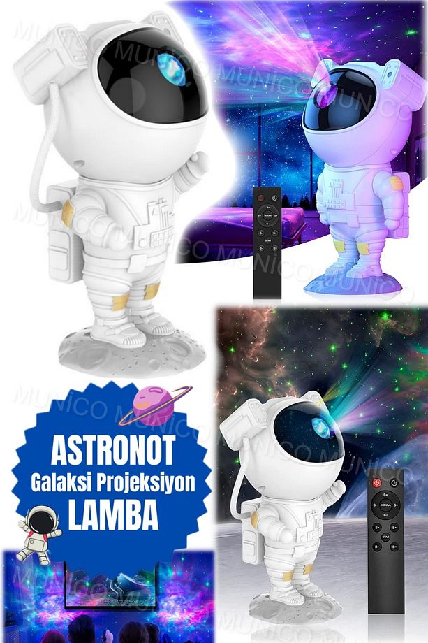 Yeni Astronot Galaxy Yıldız Projektör Yıldızlı Gece Lambası Bulutsusu Galaxy Uzay Projektörü Yıldız - 6