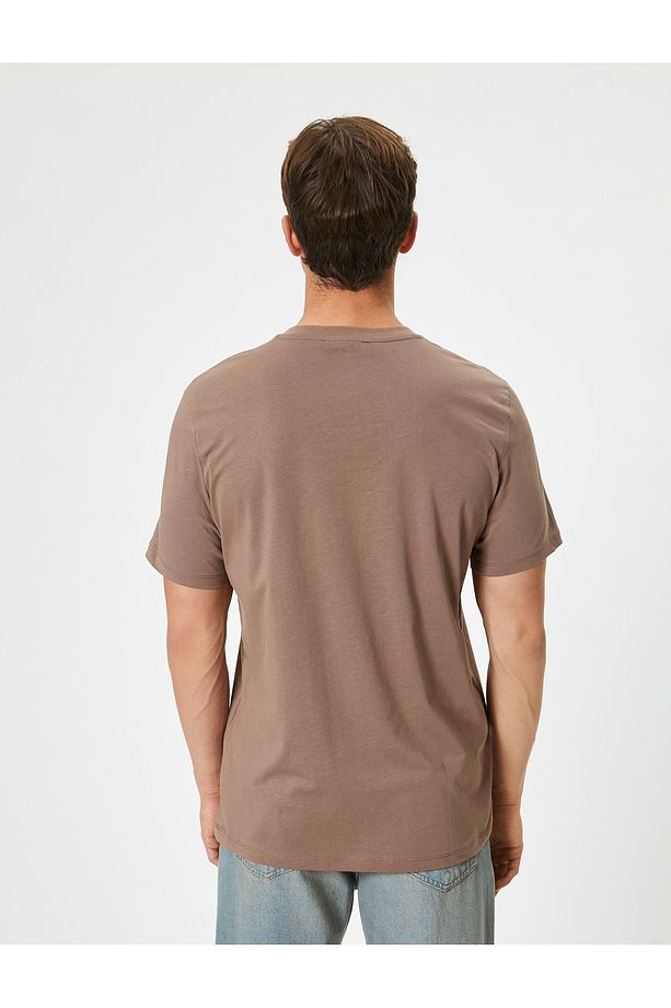 Basic Tişört Kısa Kollu Bisiklet Yaka Regular Fit Pamuklu - 4