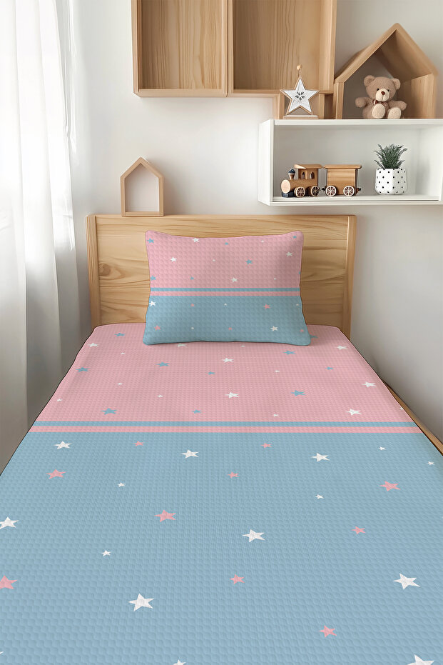 Girl-Boy Stripe Patterned Single Children's Pique Set Tlap-196