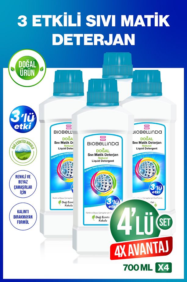 3 Etkili Sıvı Matik Deterjan 4x700 Ml (4'Lİ SET) - 1