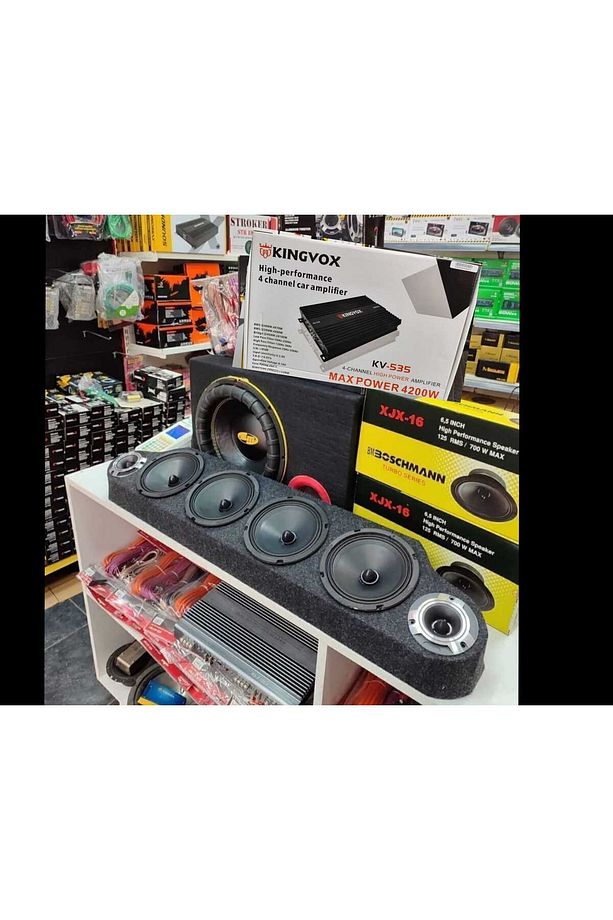 16cm Midrange Full Hazır Kurulu Ses Sistemi Paket Halınde Güçlü Amfi - 2