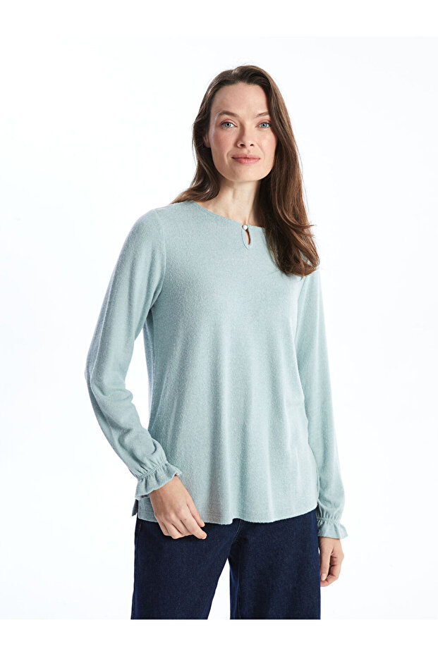 Bisiklet Yaka Kadın Bluz - 1