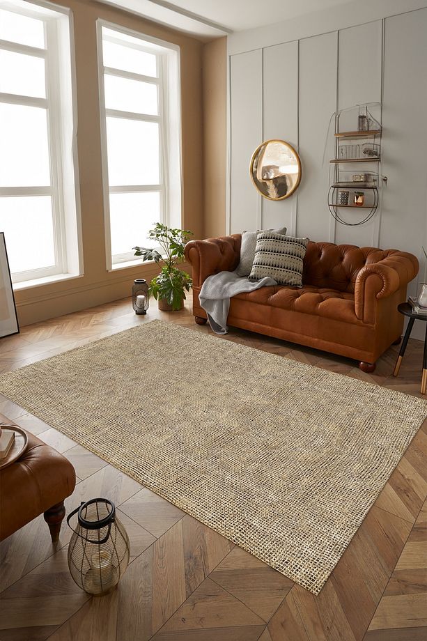 Dijital Kaymaz Taban Taban Sade Jüt Model Yıkanabilir Yolluk Mutfak Salon Halısı, JÜT-49-KREM, - 4
