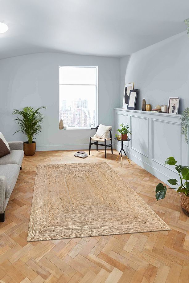 Dijital Kaymaz Taban Jüt Sade Modern Yıkanabilir Yolluk Mutfak Salon Halısı, JÜT-54-KREM, - 3
