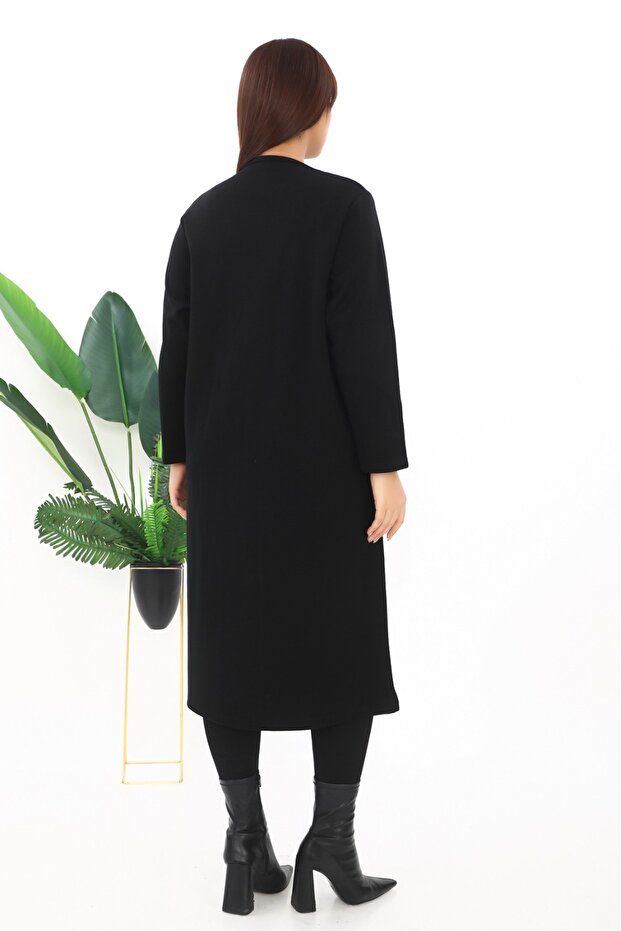 Long V-Neck Cardigan - 4