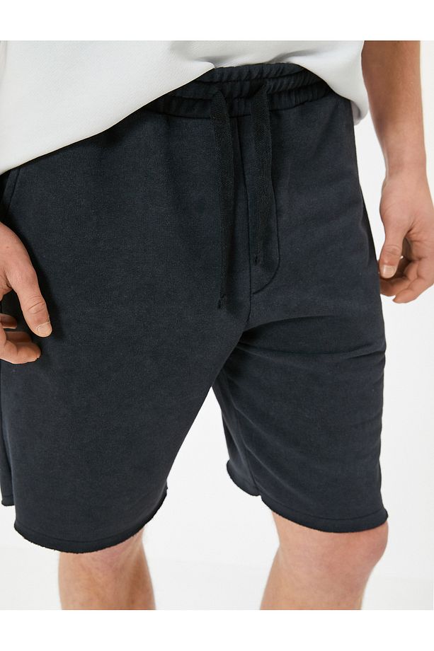Oversize Şort Bermuda Yıkamalı Beli Bağcıklı Cepli - 5