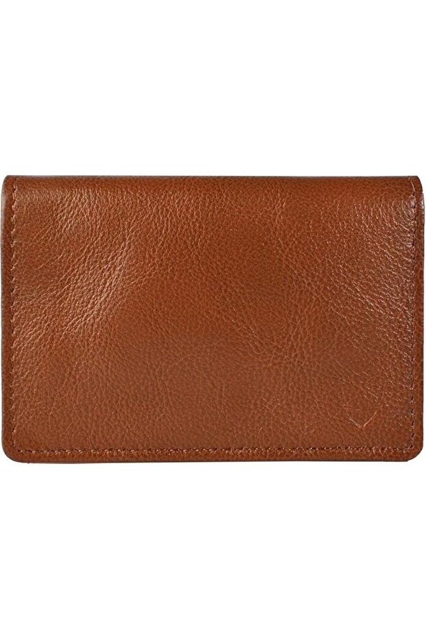 020 Bifold Unisex Card Holder - Genuine Leather, Tan - Compact & Stylish, RFID Protection
