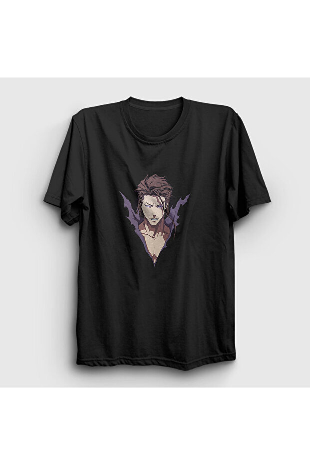 Unisex Black Aizen Anime Bleach T-Shirt 126Zw