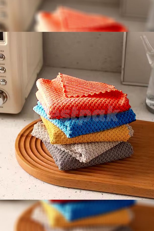 5 ADET Ultra Kaliteli İz Bırakmayan Mikrofiber Bez - Her Yüzeye Uygun - Mutfak Bezi - Tezgah Bezi - 2