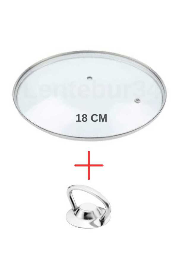 18 Cm Glass Lid and Steel Top - Compatible with Pots and Pans