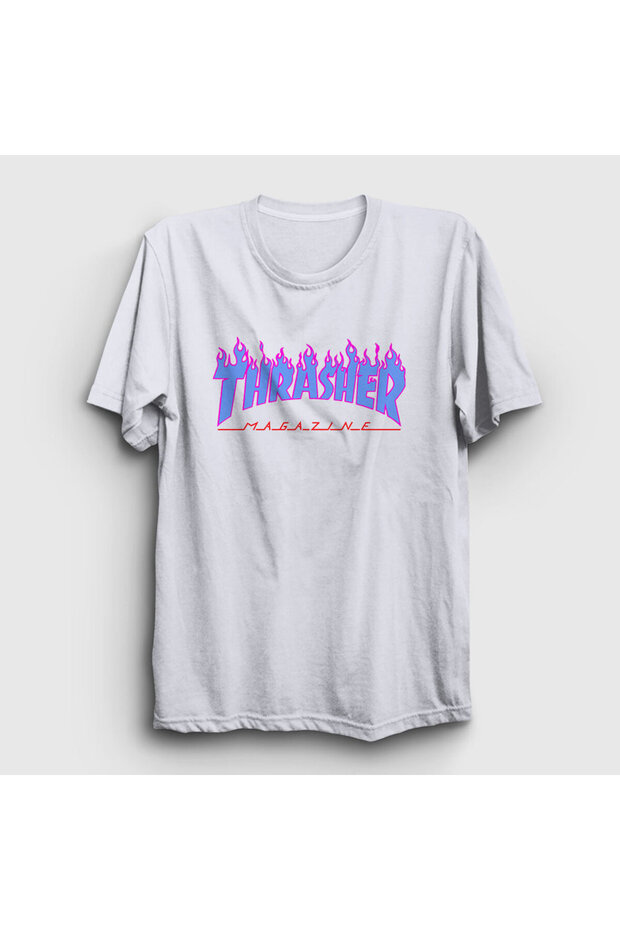 تي شيرت أبيض بشعار V2 Thrasher للجنسين278397تي تي